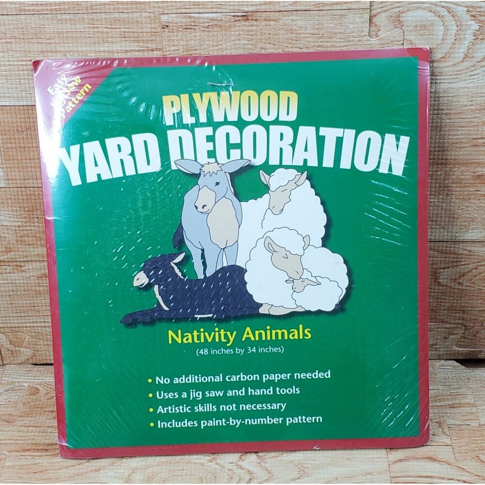 Plywood Yard Decoration Nativity Animals Jigsaw Pattern Christmas Holiday 48x34